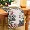 Christmas Winter Table Runner, Holly Berry Pine Cone Needle Branch Table Runners Xmas Seasonal Holiday Table Decorations for Farmhouse Kitchen Dinning Home Party Decor 13x72in